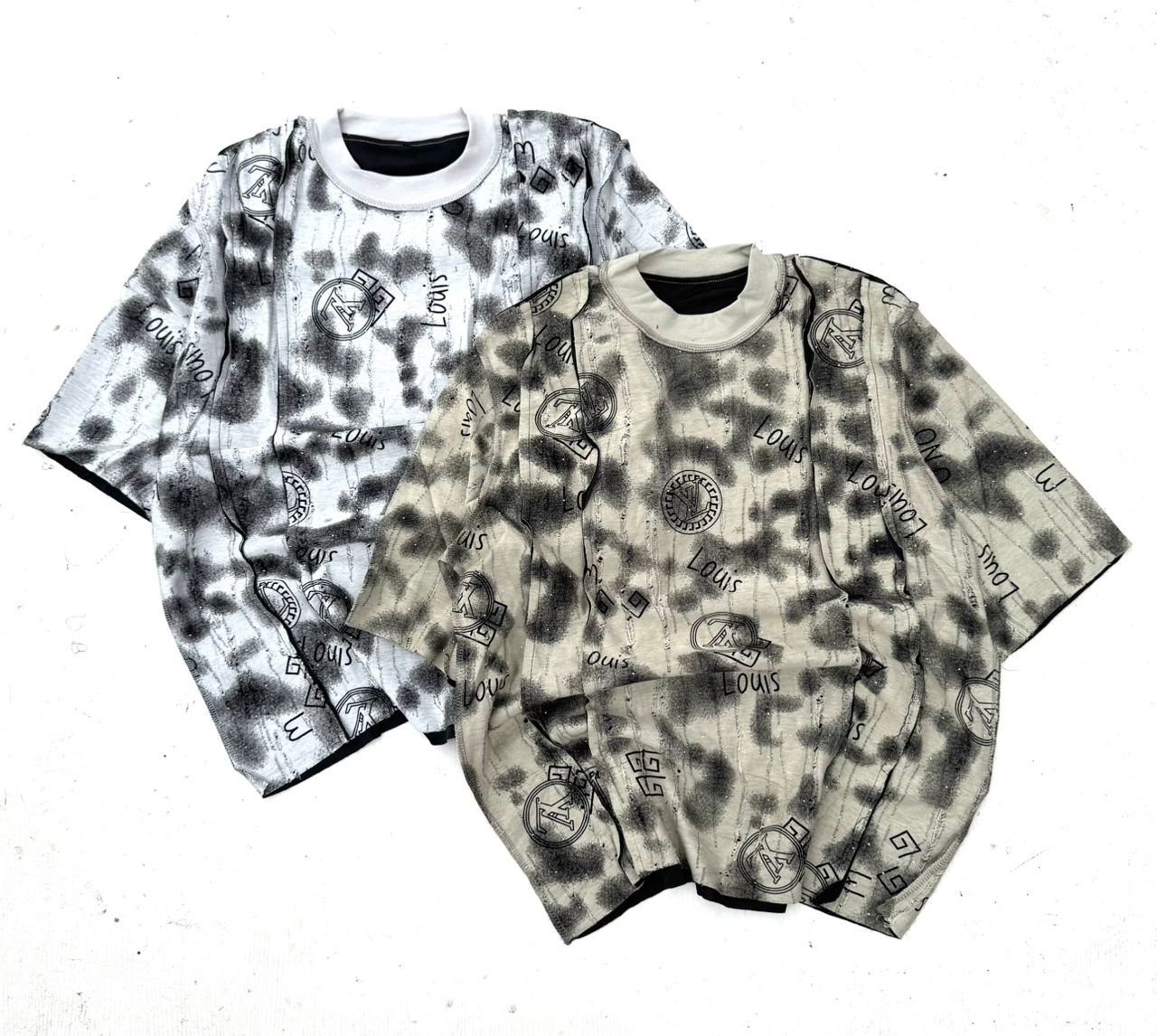 Fashionable Tie-Dye Louis Vuitton Inspired Oversized T-Shirts