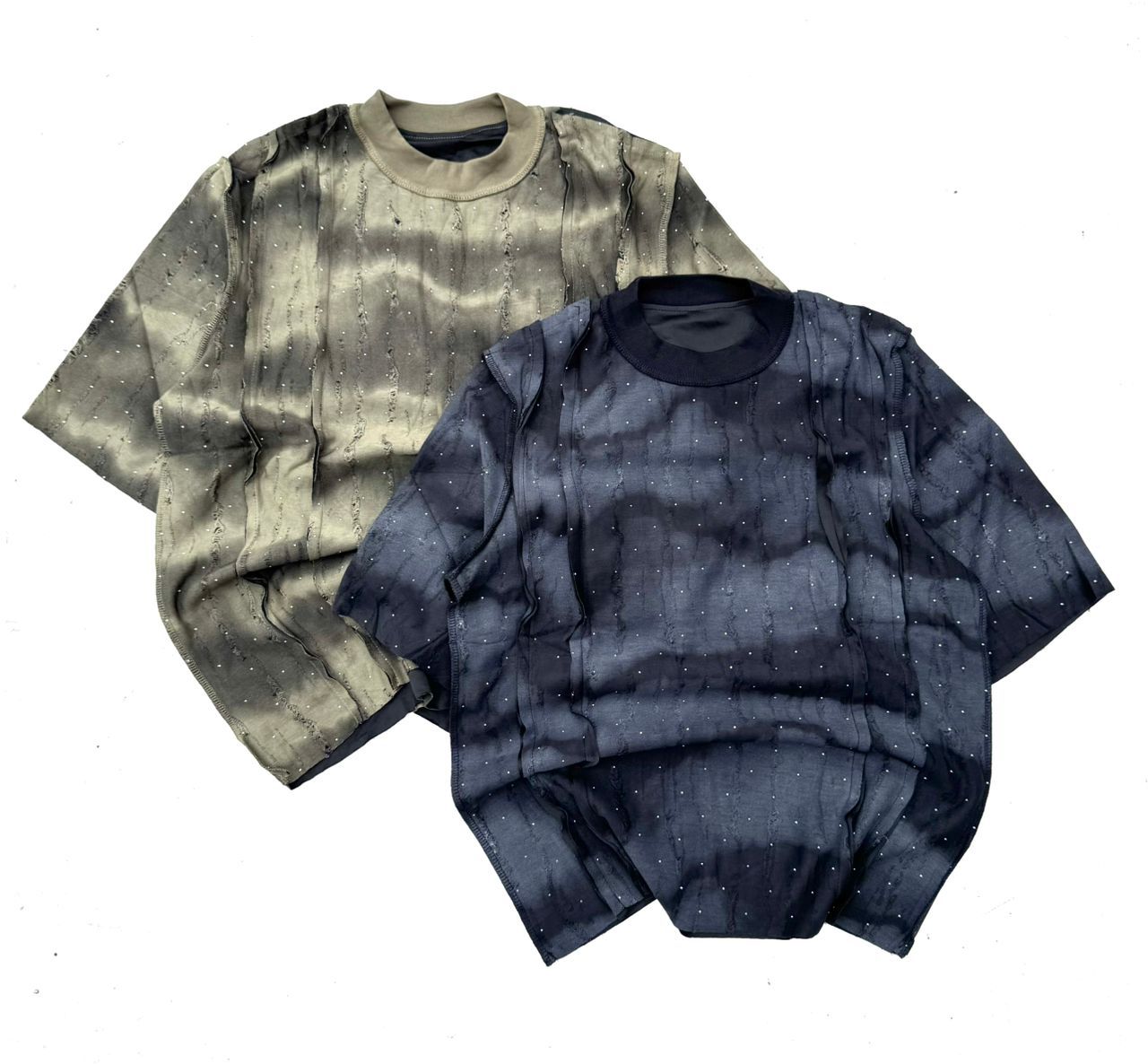 Stylish Tie-Dye Oversized T-Shirts with Artistic Pattern Details