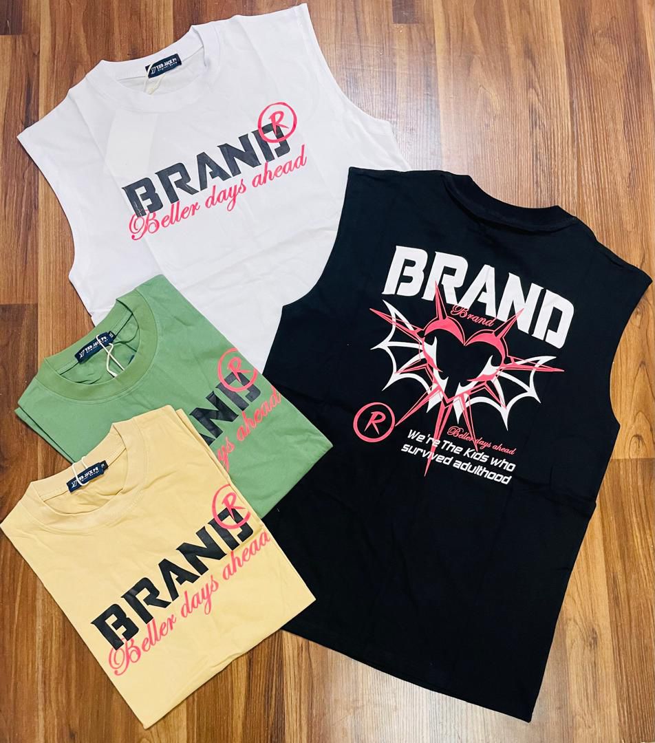 Spiderweb Design Sleeveless T-Shirts with Bold Branding and Unique Graphics