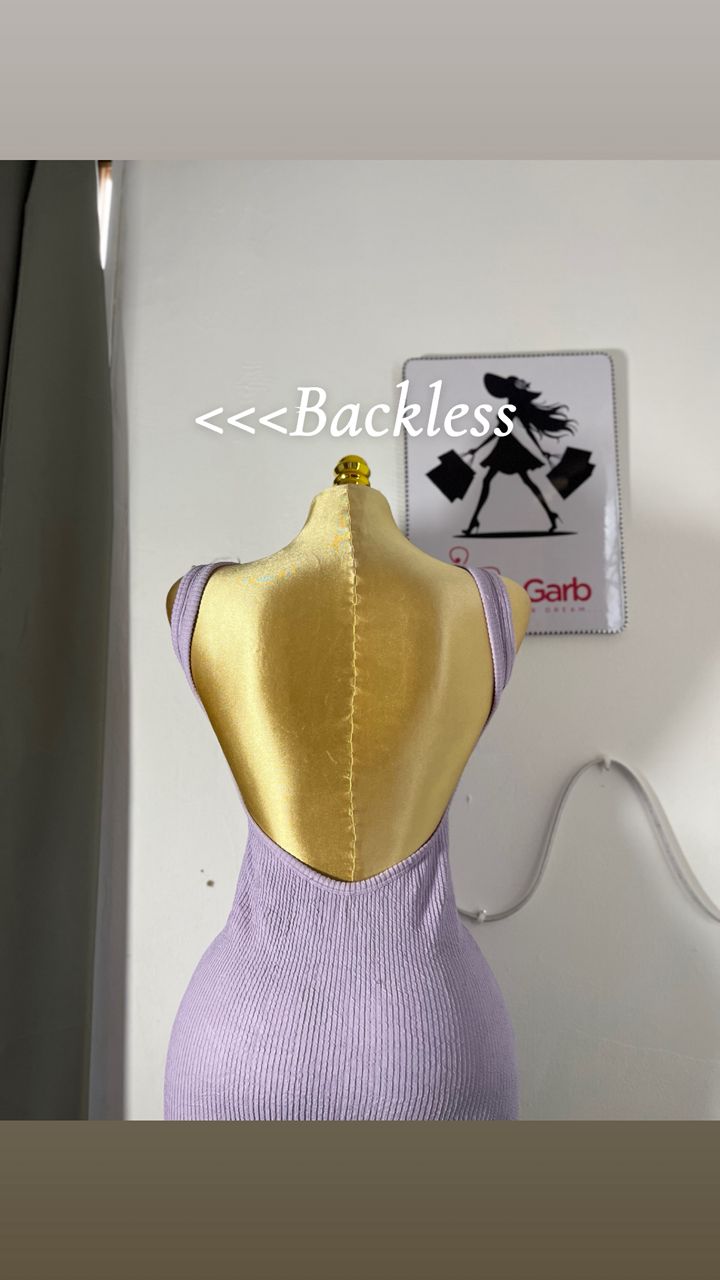 Chic Lavender Bodycon Dress with bare back 1