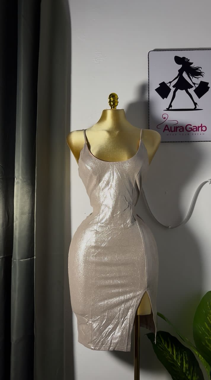 Elegant Satin Slip Dress with Side Slit