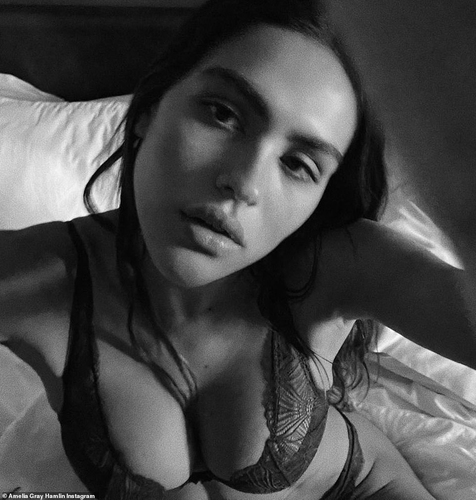 Scott Disick's model ex Amelia Hamlin poses in lace lingerie for sultry selfies... after making a splash during fashion weeks in Italy and London