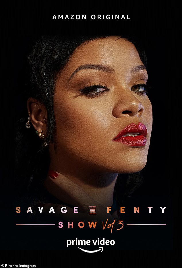 Rihanna leaves little to the imagination as she teases Savage X Fenty Show Vol. 3 in a barely-there silver frock