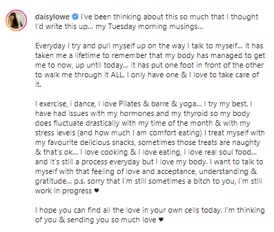 Daisy Lowe Instagram post