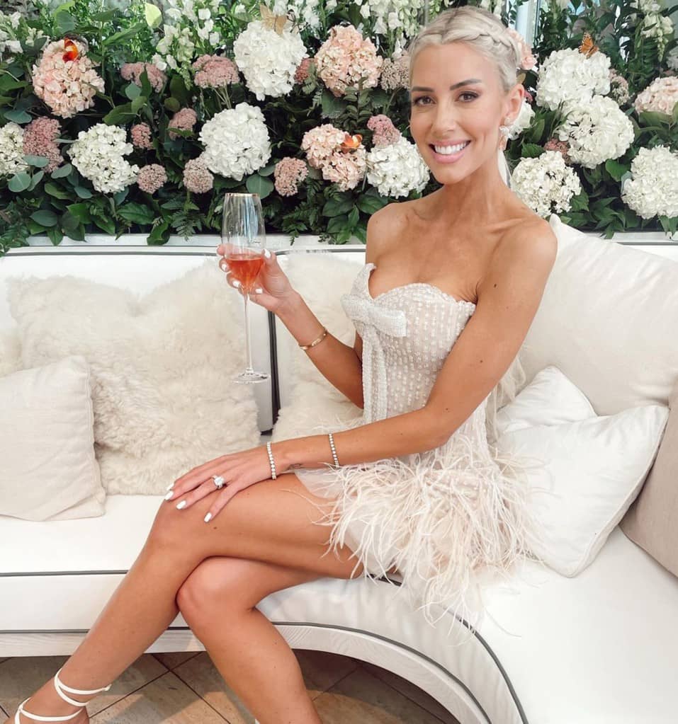 Heather Rae Young also wore a Karen Sabag dress for her bridal shower in Newport Beach this August.
