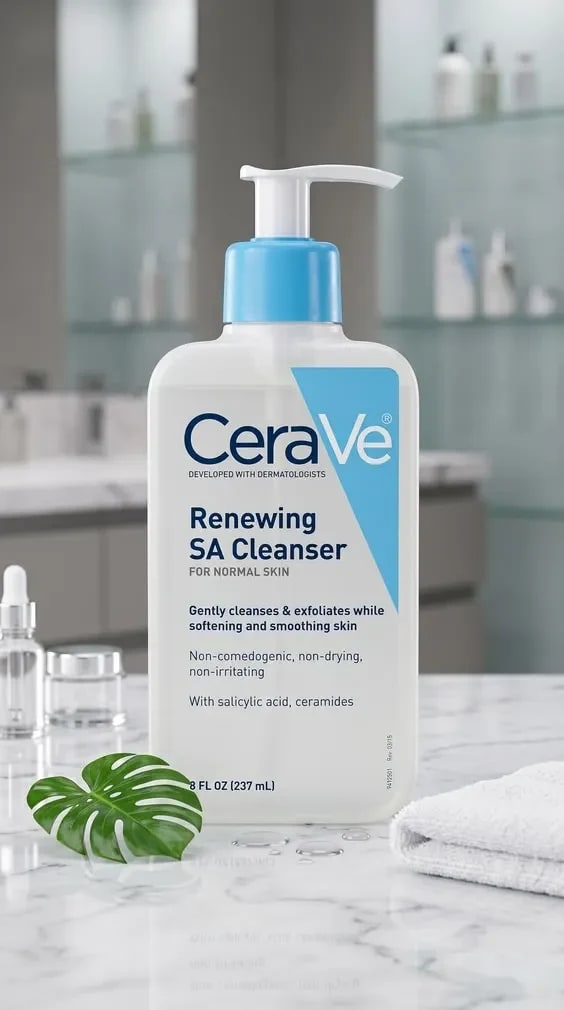CeraVe SA Cleanser for Dry & Rough Skin – Hydrating Salicylic Acid Face Wash