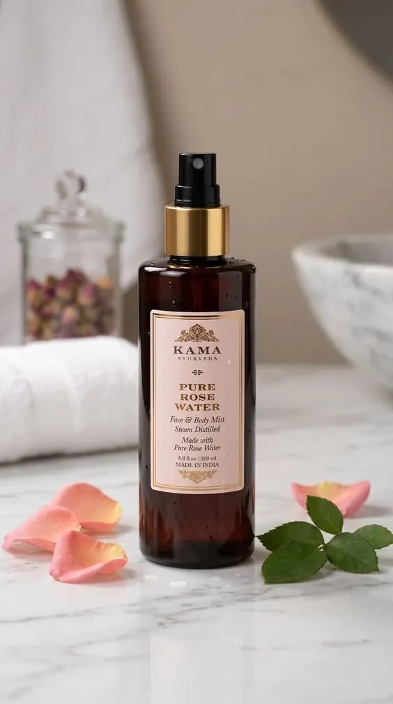 Kama Ayurveda Pure Rose Water Face Mist – Hydrating Natural Toner for Glowing Skin