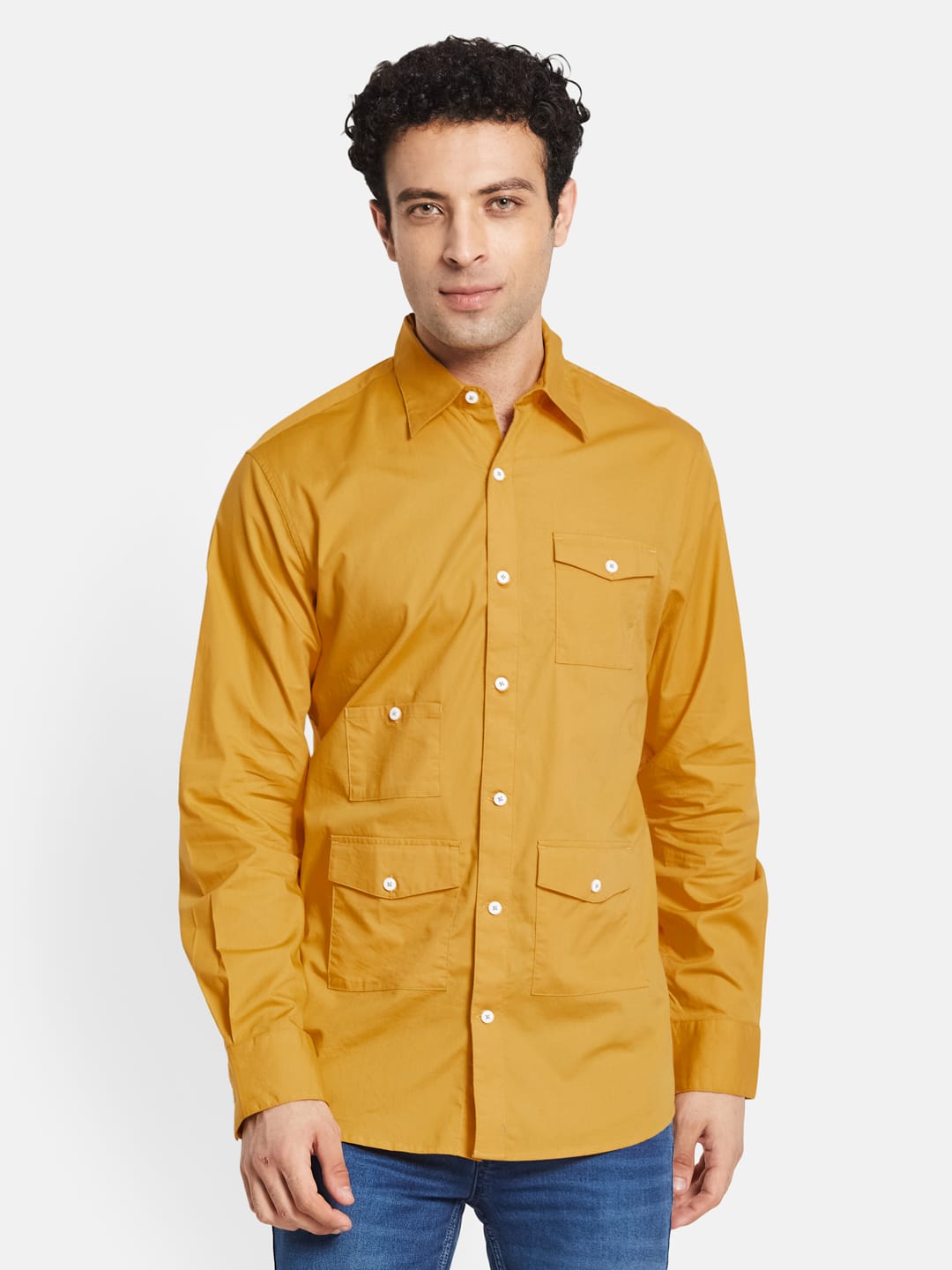 Solid Utility Yellow Shirt