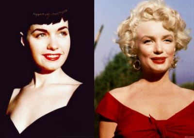 Bettie Page and Marilyn Monroe