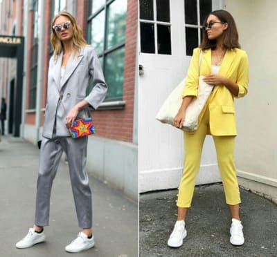 Women's Suit Sneakers Outfit