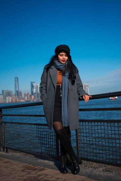 Grey coat with baker hat