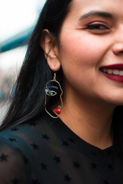 Face gold Earrings