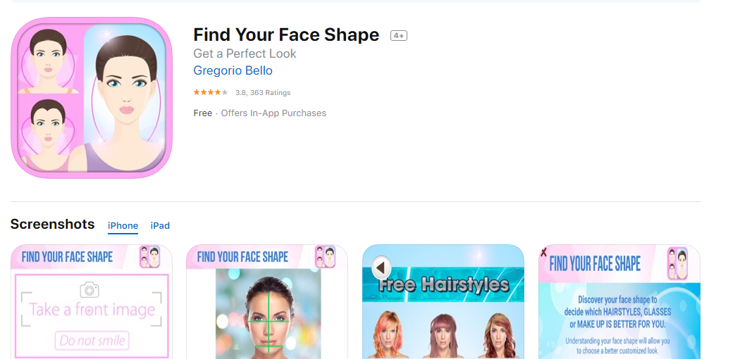 face shape detector app