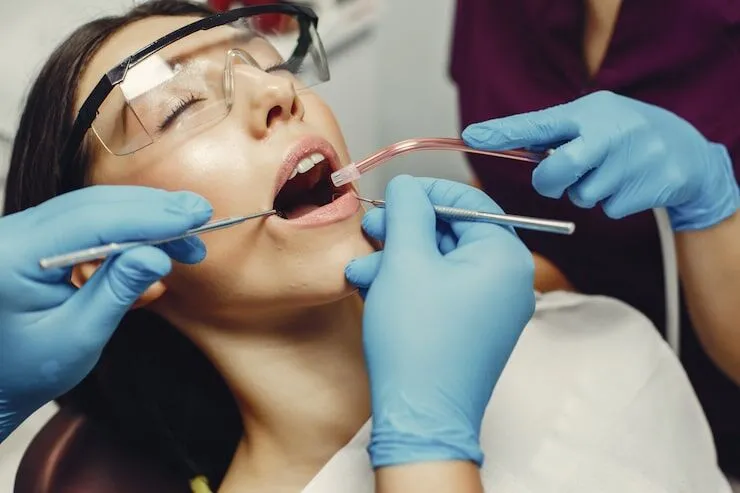 Patient at dental cleaning appointment