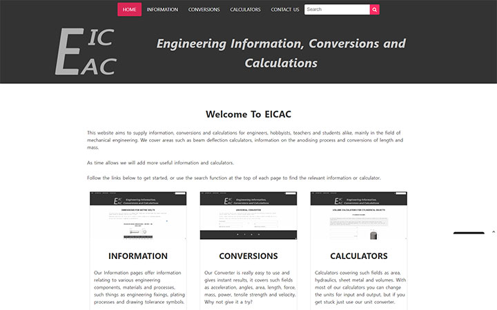 Representation of EICAC website on a desktop computer.