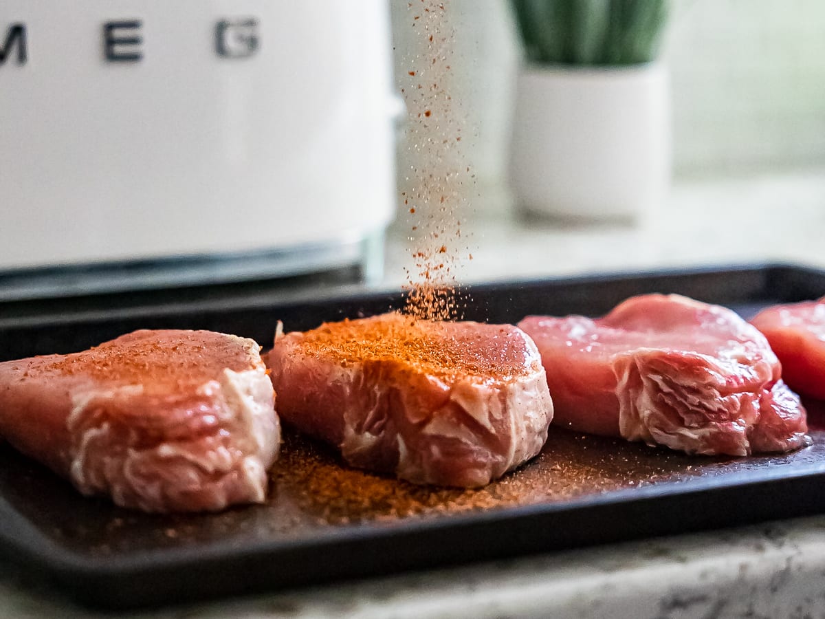 Season Traeger Pork Chops