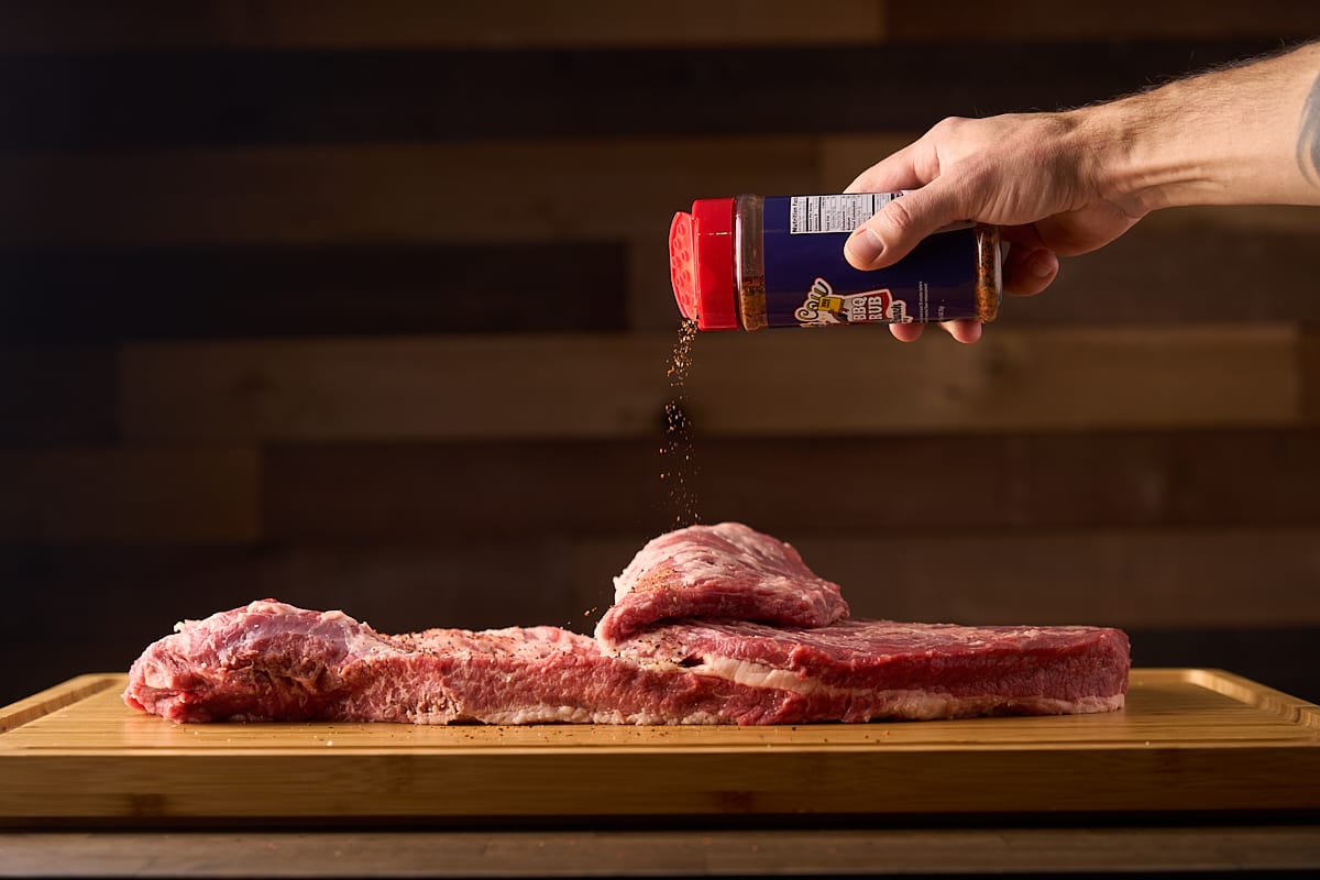 Trim and season the brisket