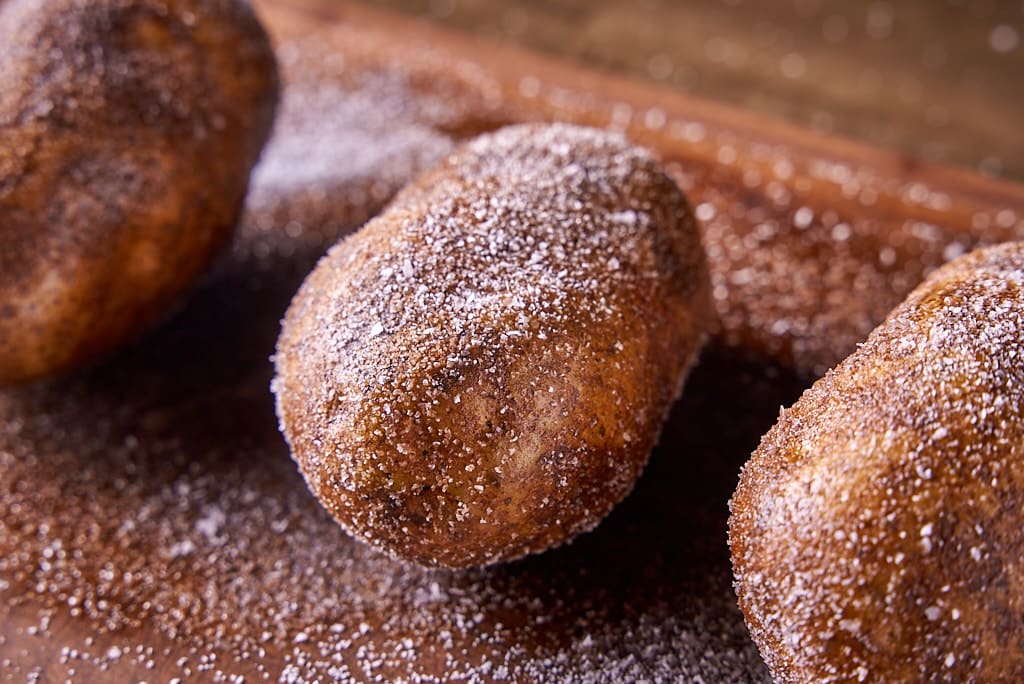 Sprinkle salt over the potatoes