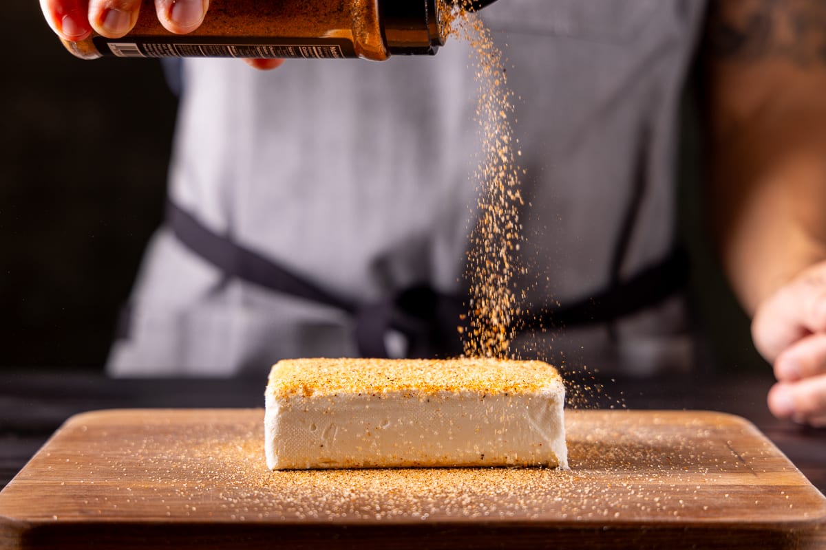 Seasoning the cream cheese before smoking