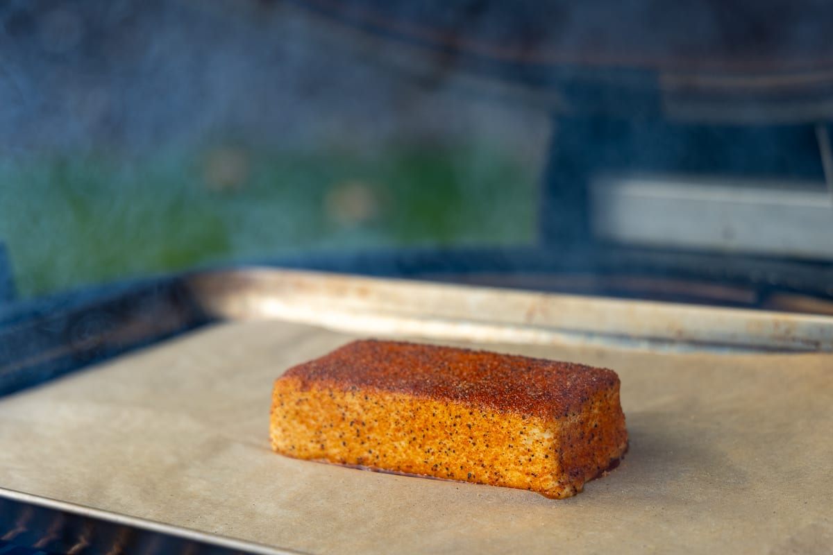 Smoke the cream cheese at 225°F
