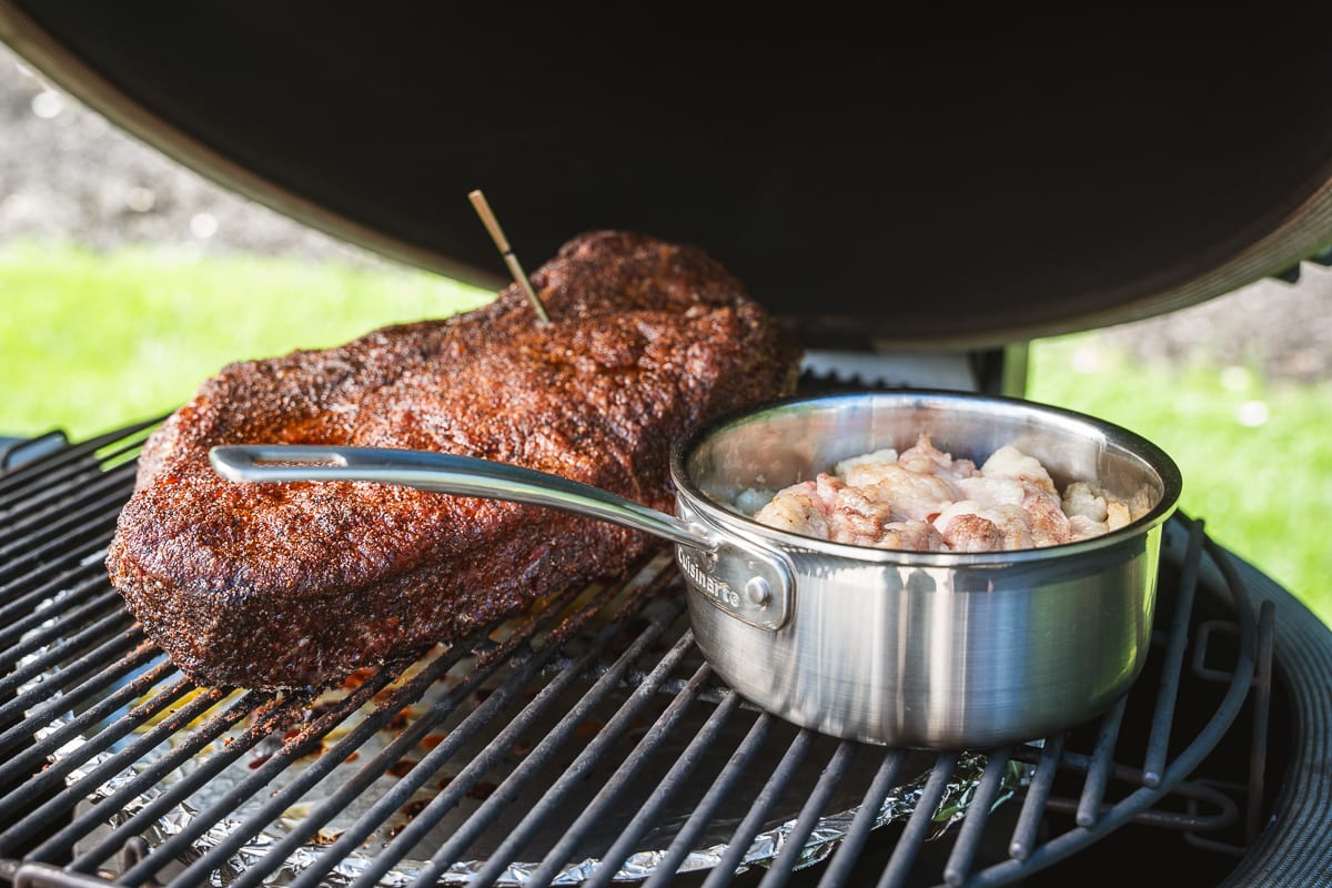 Render beef tallow on smoker
