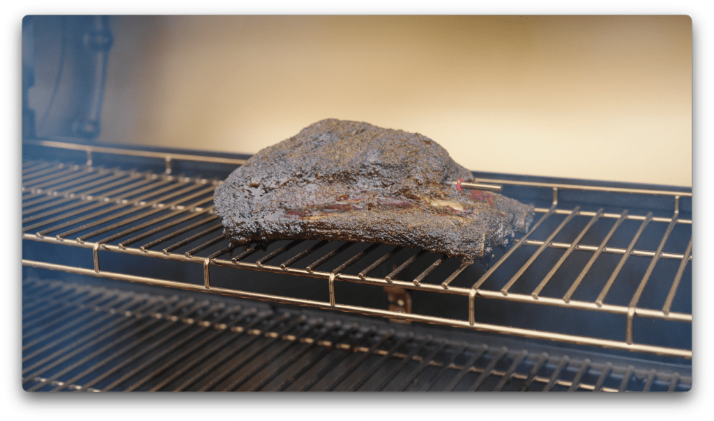 Beef ribs cooking on the Weber Searwood XL 600 pellet smoker