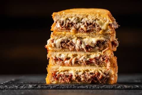 Leftover Smoked Brisket Grilled Cheese Sandwich
