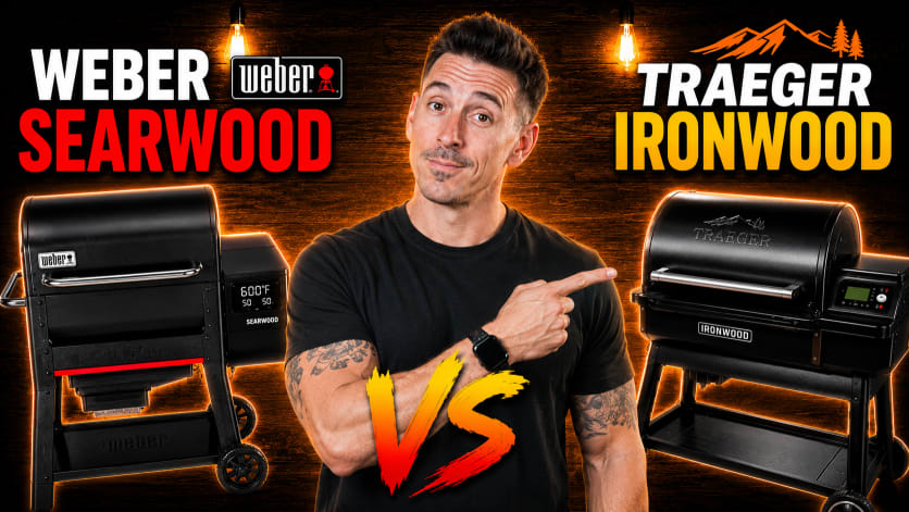 Weber Searwood XL 600 vs Traeger Ironwood XL pellet smoker test.