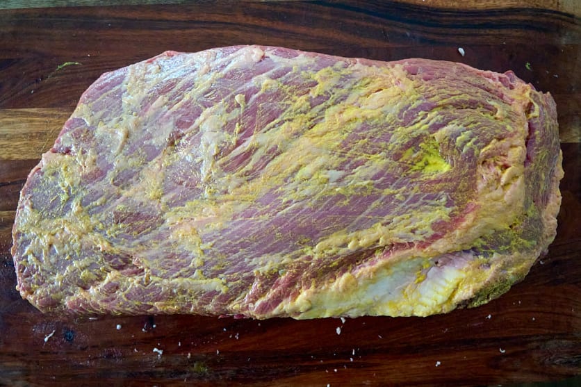 Smoked Brisket with mustard binder