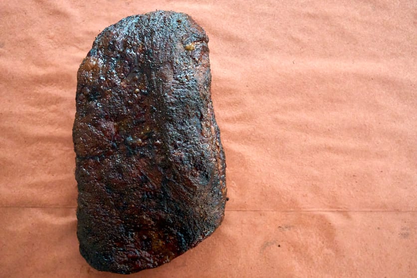 Smoked Brisket wrapped in butcher paper - first step