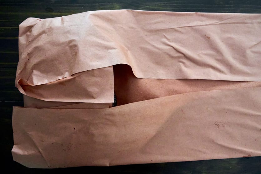 Smoked Brisket wrapped in butcher paper - second step