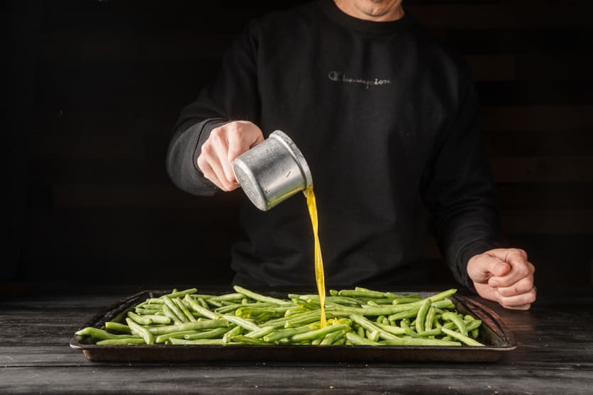 Toss the green beans in butter