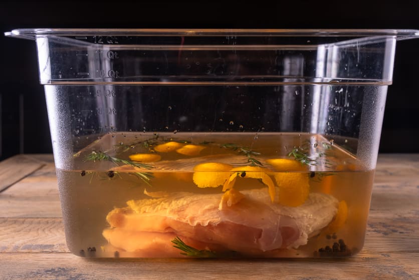 Turkey breast brining prior to smoking