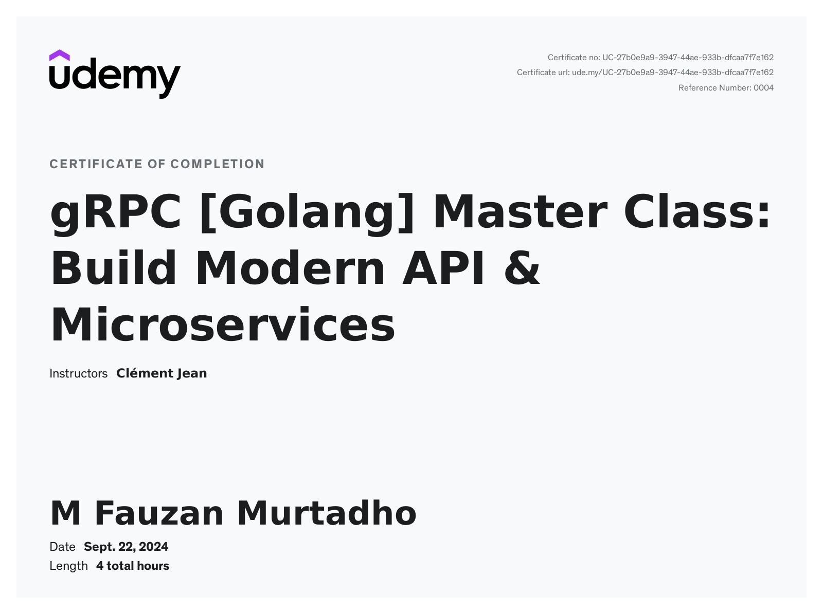 gRPC [Golang] Master Class: Build Modern API & Microservices