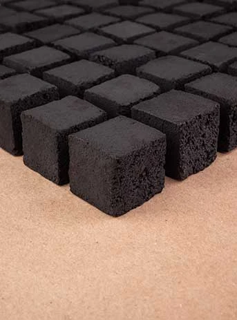 cube shaped coconut shell charcoal briquettes