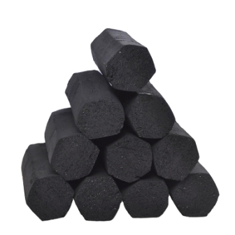 hexagonal shaped coconut charcoal briquette