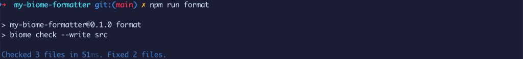 Terminal with no errors after formatting