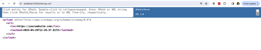 XML Sitemap with homepage