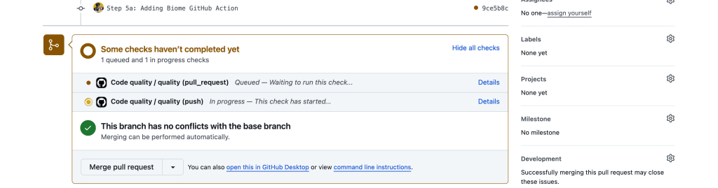 Linter running in Pull Request
