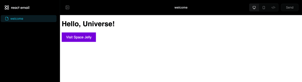 React Email welcome template