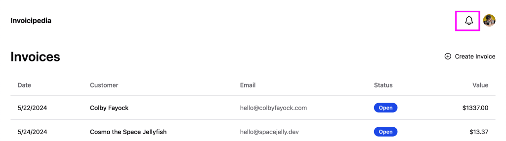 Notification bell for feed