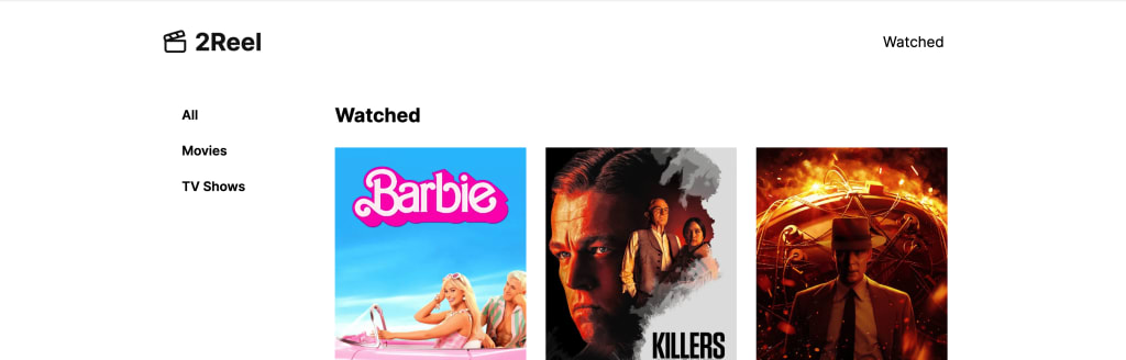 Page with movie thumbs and sidebar links