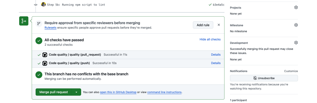 Passing GitHub Action workflow
