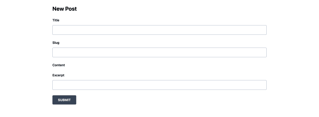 Form page not loading anything for content