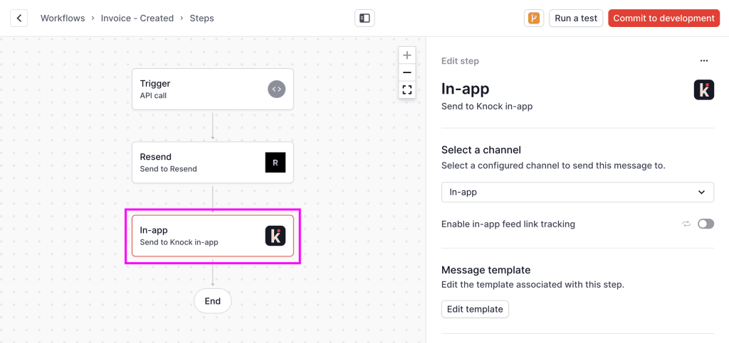 Adding In-app notifications to Workflow