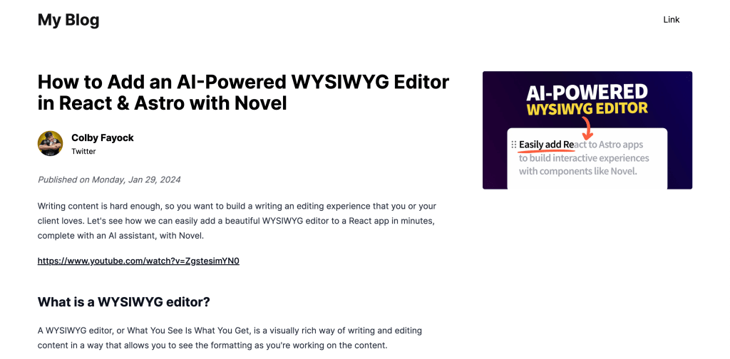 Dynamic post page rendered in the browser