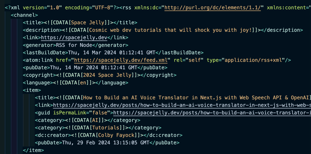 RSS Feed for spacejelly.dev