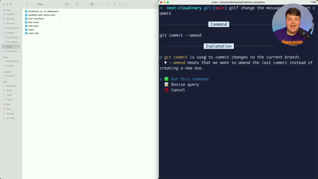 Change message of latest git commit