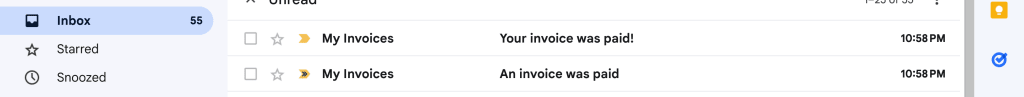 Paid invoice emails