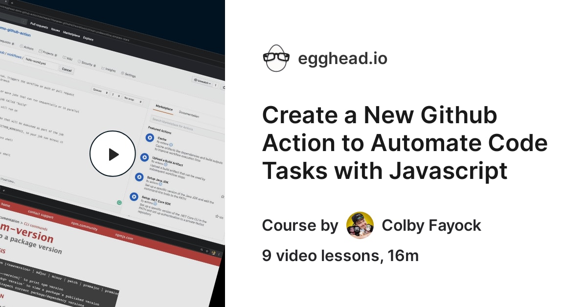 Create a New Github Action to Automate Code Tasks with Javascript